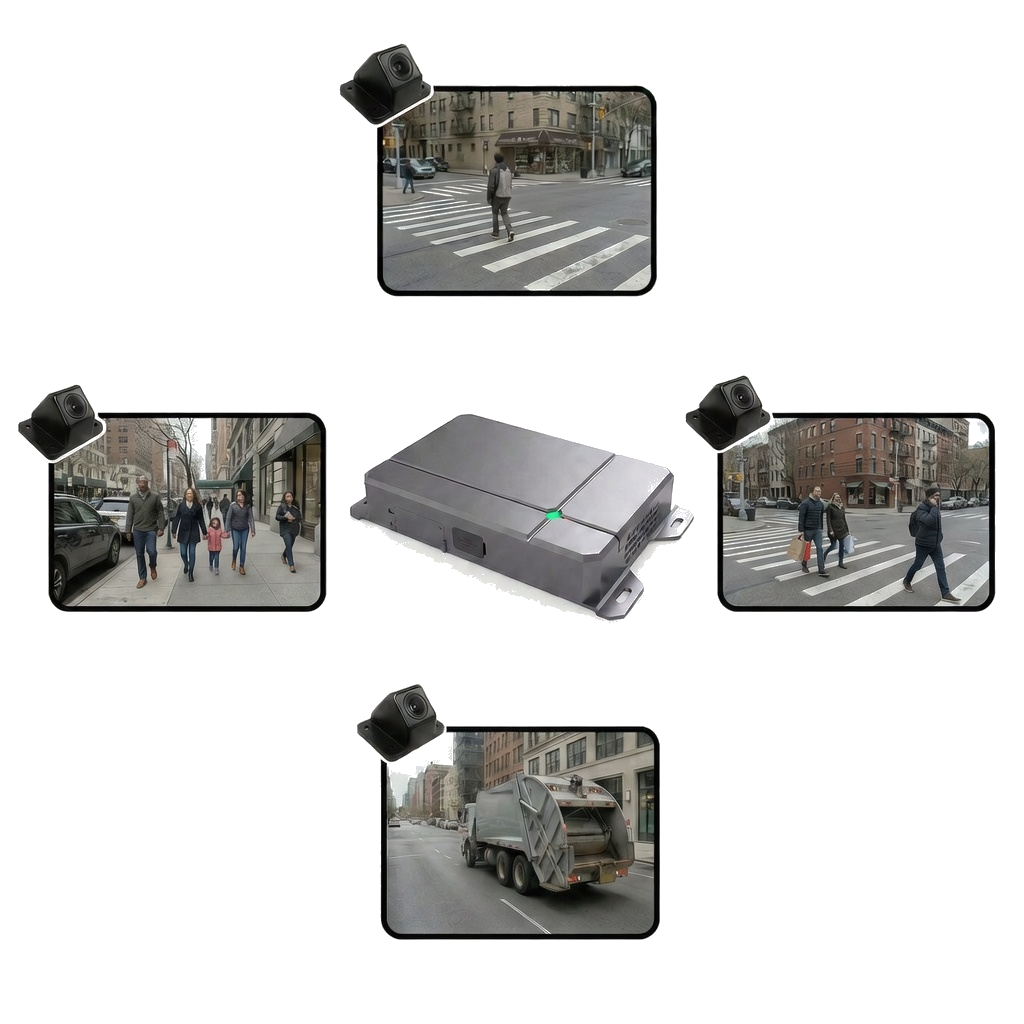 360° camera system: 4 cameras and controller